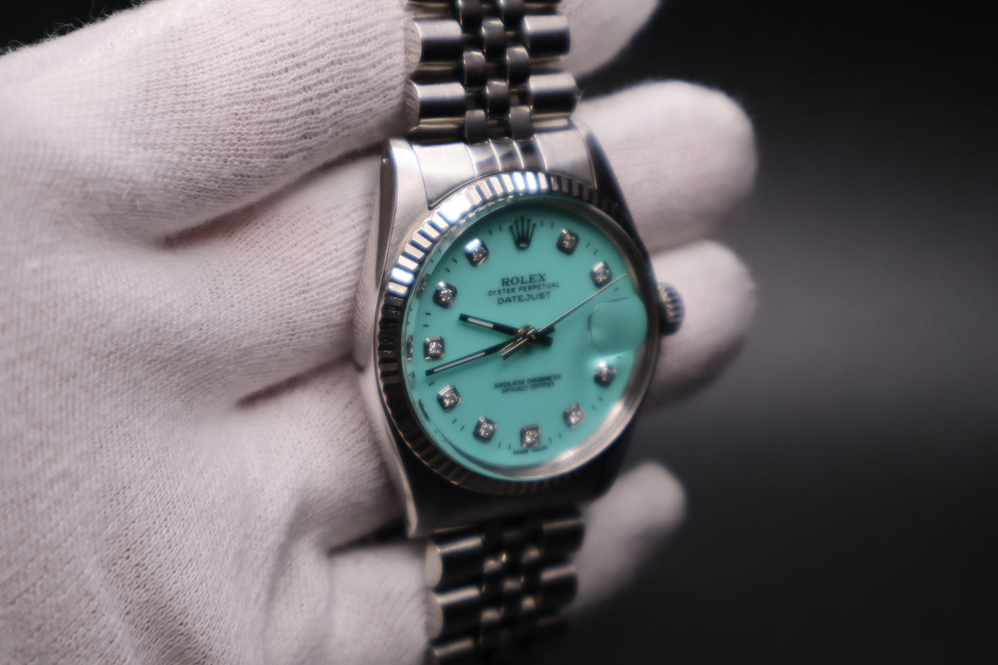 Rolex Datejust 36mm 16014 (1985) CUSTOM TURQOIISE DIAL
