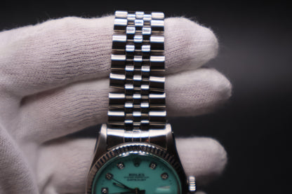 Rolex Datejust 36mm 16014 (1985) CUSTOM TURQOIISE DIAL