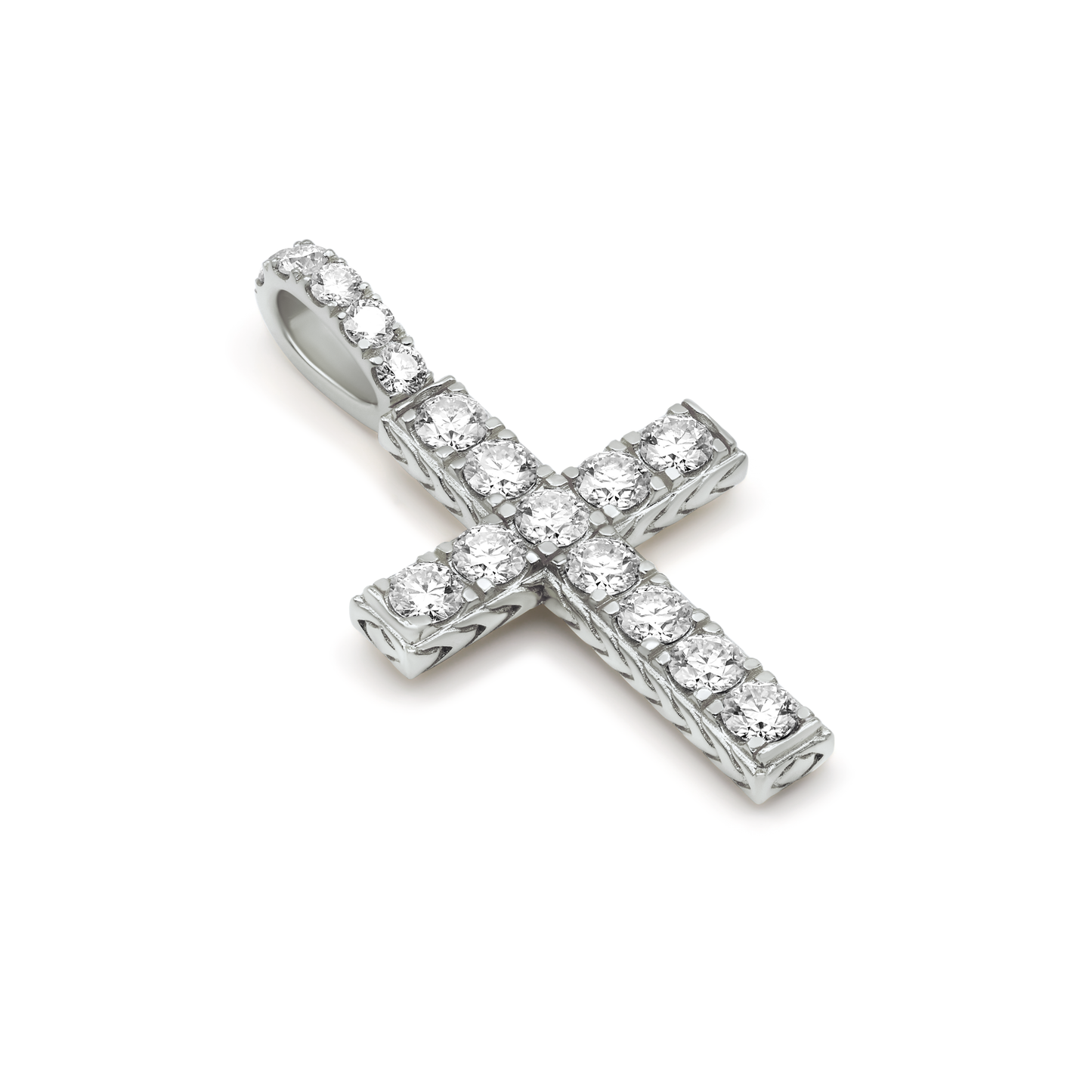 French Pavé Cross Pendant