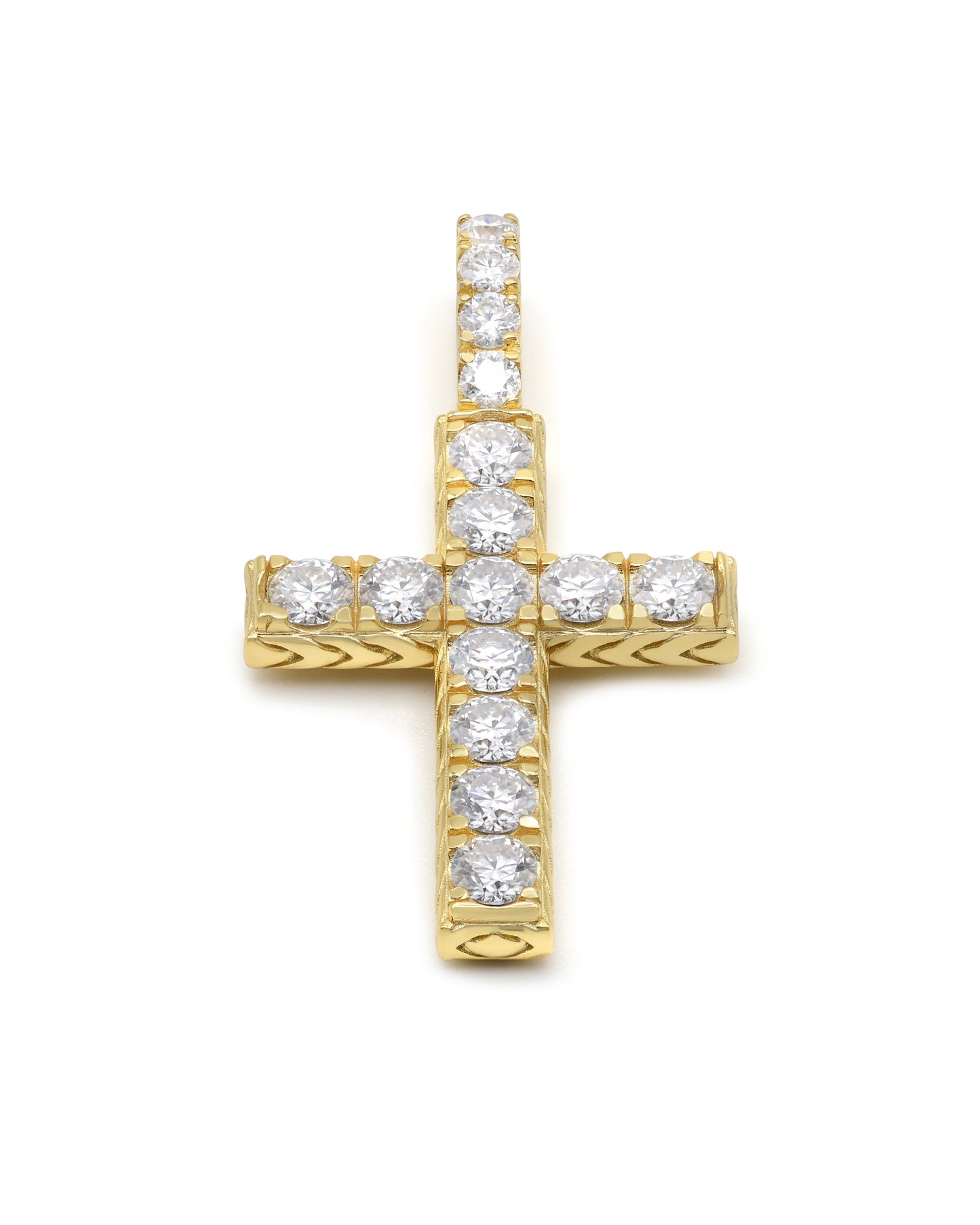 French Pavé Cross Pendant