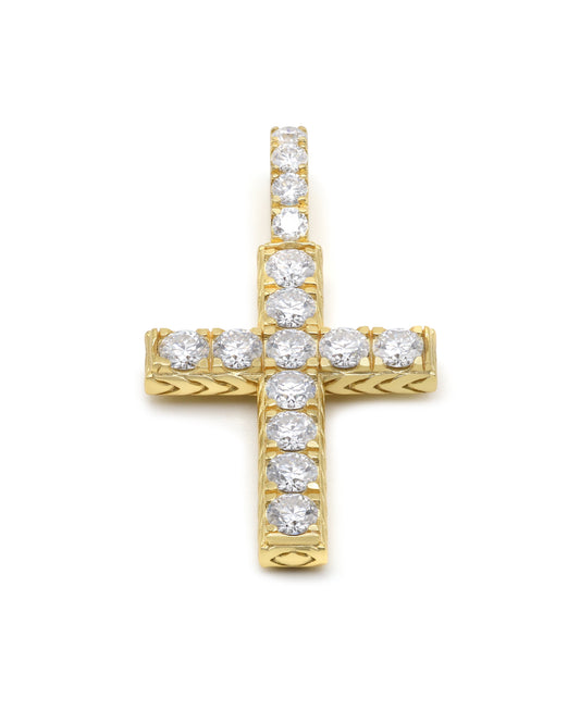 French Pavé Cross Pendant