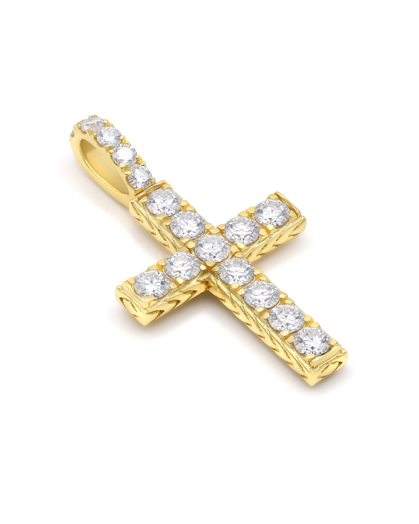 French Pavé Cross Pendant