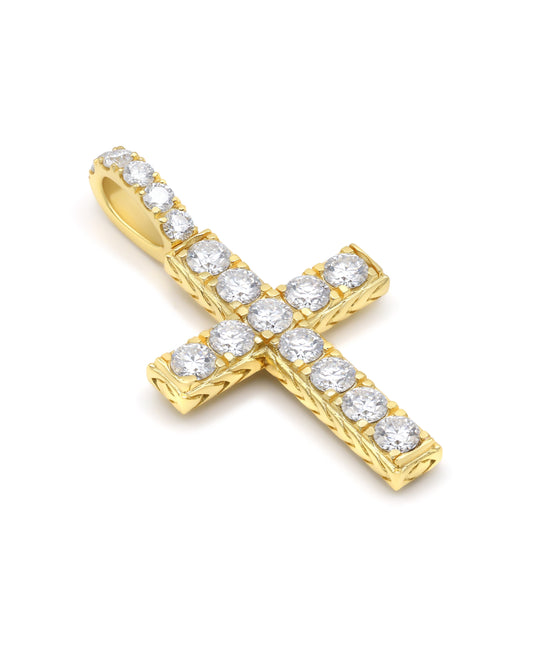 French Pavé Cross Pendant