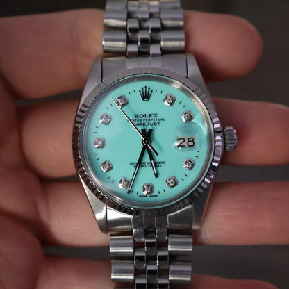 Rolex Datejust 36mm 16014 (1985) CUSTOM TURQOIISE DIAL